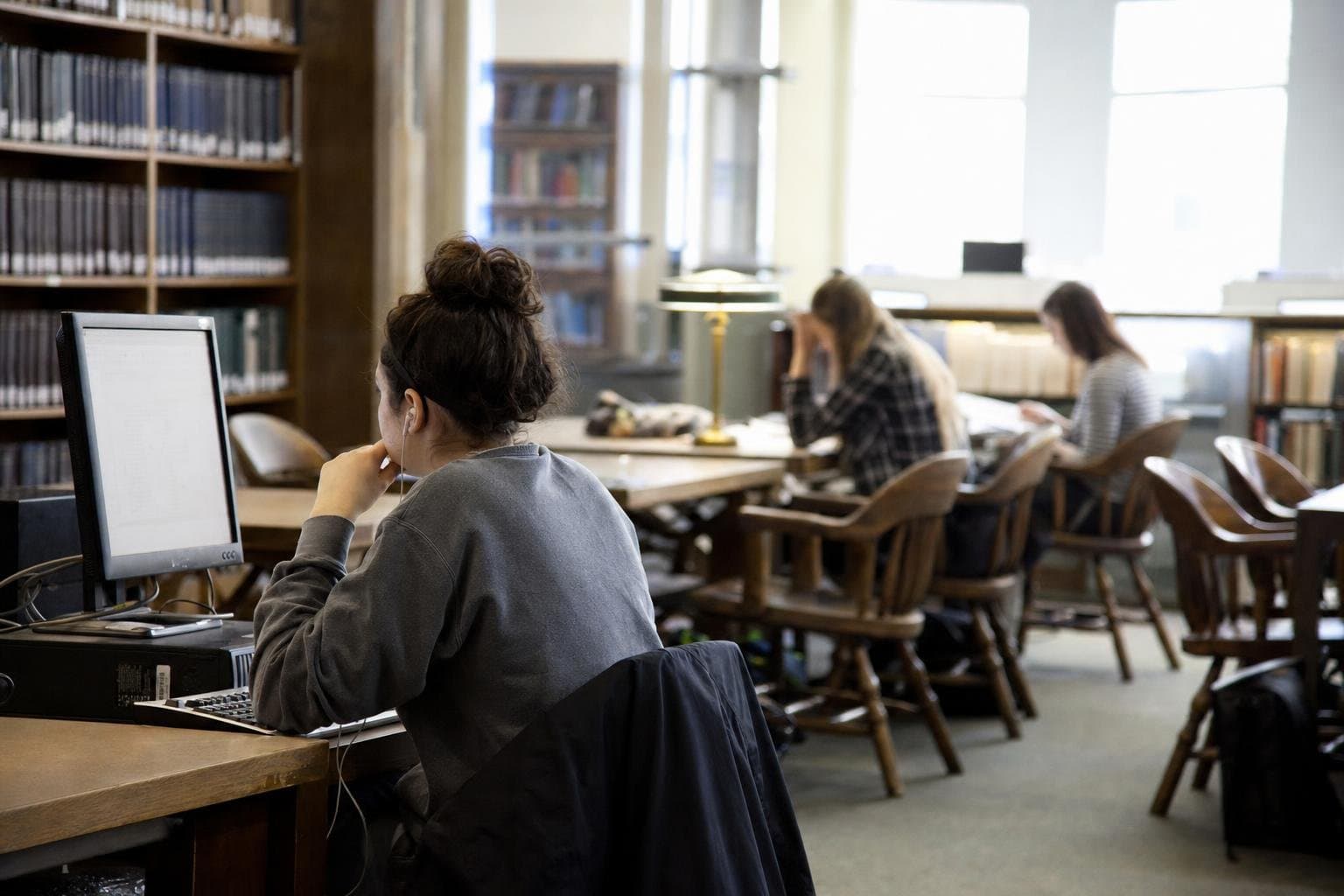 A learner taking a level placement test